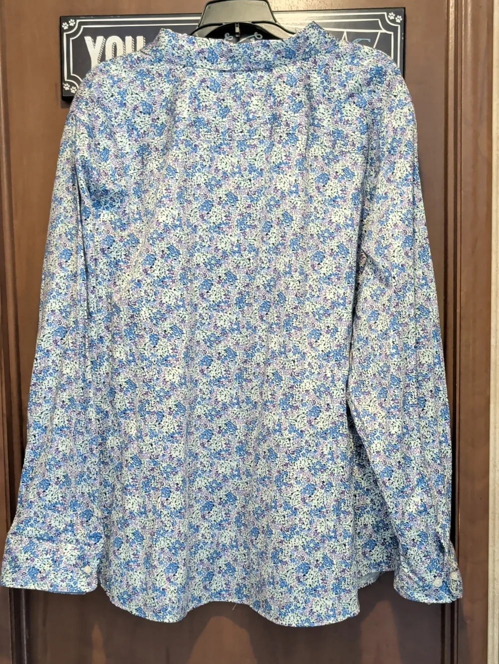 Chaps Blue Floral Button-Down Shirt 2x - Picture 3 of 4